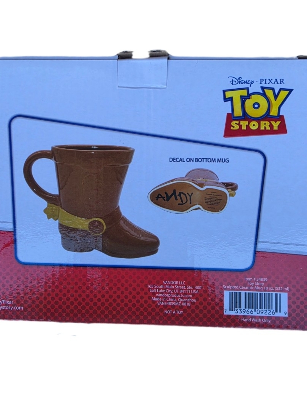 Disney Toy Story Woody Boot Mug – Brown with Yellow Strap